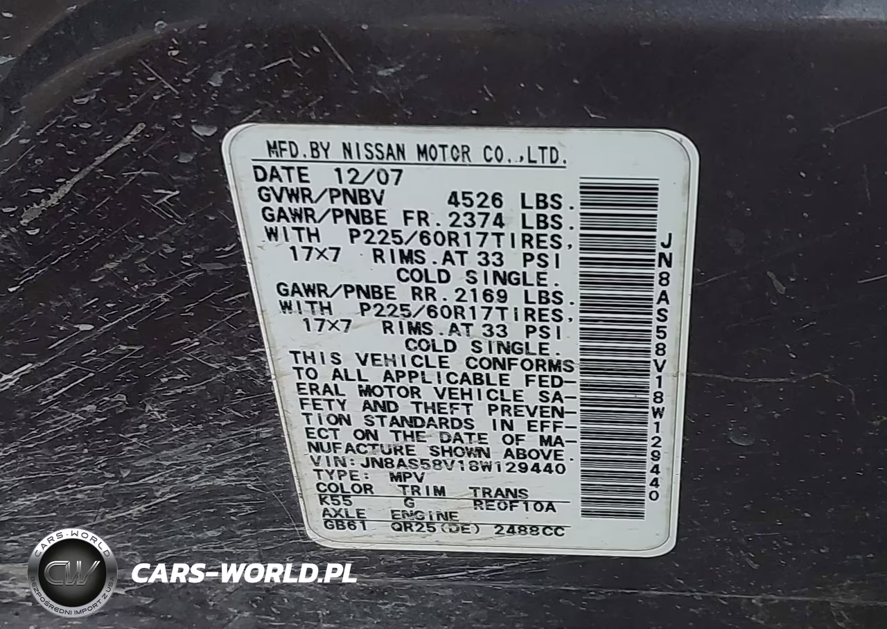2008 Nissan Rogue Sl VIN:JN8AS58V18W129440 - 9