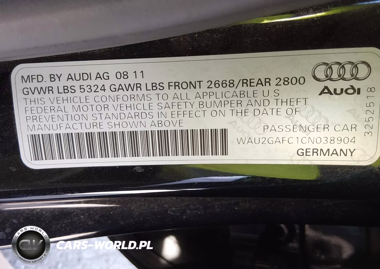 2012 Audi A7 Premium VIN:WAU2GAFC1CN038904 - 9