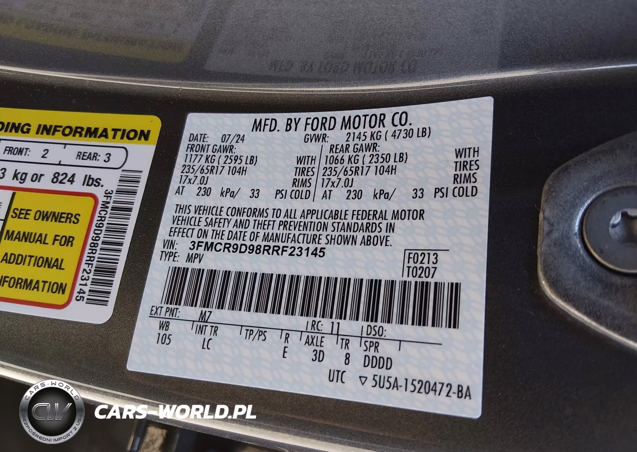 2024 Ford Bronco Sport Badlands VIN:3FMCR9D98RRF23145 - 9