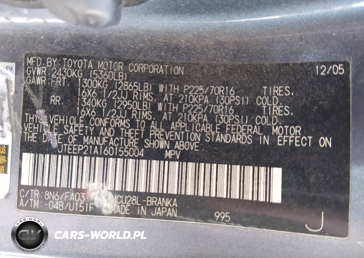 2006 Toyota Highlander V6 VIN:JTEEP21A160155004 - 9