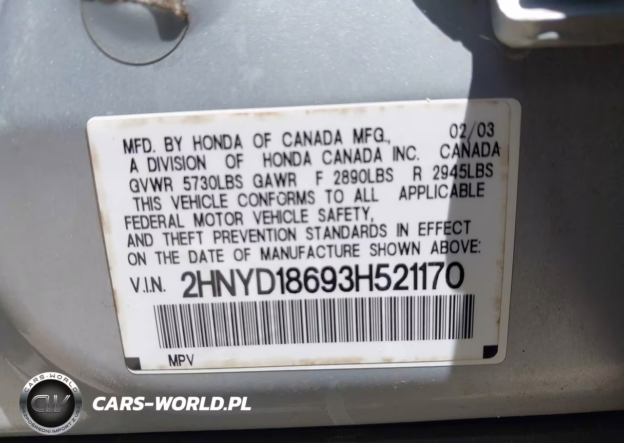 2003 Acura Mdx VIN:2HNYD18693H521170 - 9
