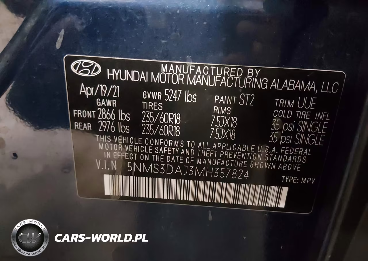 2021 Hyundai Santa Fe Sel VIN:5NMS3DAJ3MH357824 - 9