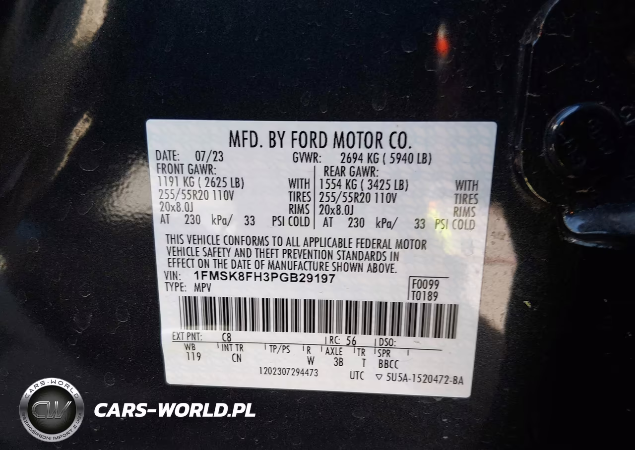 2023 Ford Explorer Limited VIN:1FMSK8FH3PGB29197 - 9