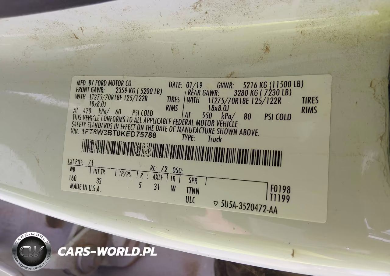 2019 Ford F-350 Xlt VIN:1FT8W3BT0KED75788 - 9