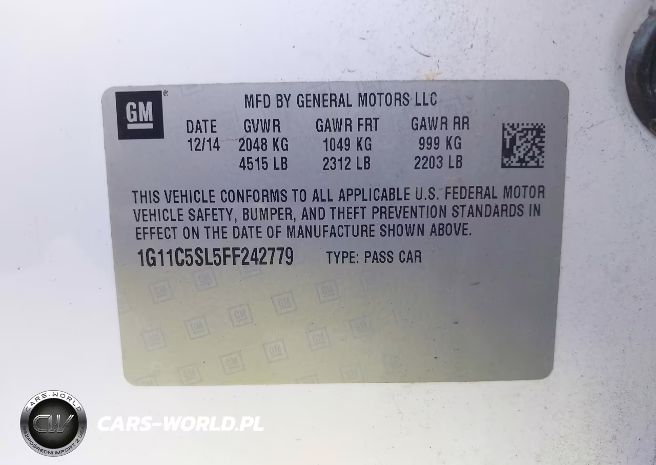 2015 Chevrolet Malibu 1Lt VIN:1G11C5SL5FF242779 - 9