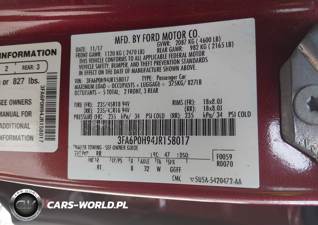 2018 Ford Fusion Se VIN:3FA6P0H94JR158017 - 9