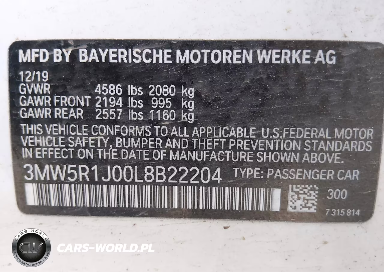2020 BMW 330I VIN:3MW5R1J00L8B22204 - 9