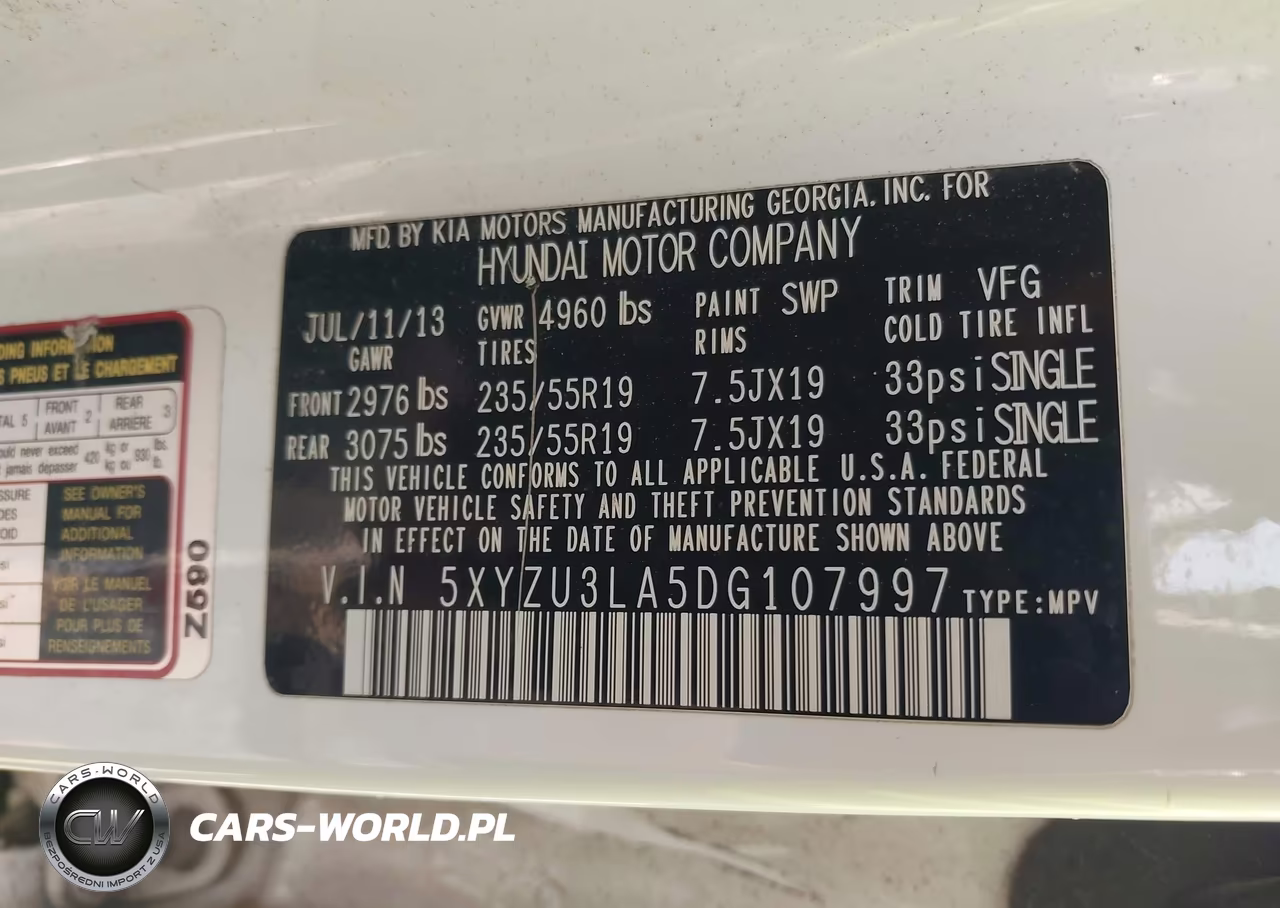 2013 Hyundai Santa Fe Sport 2.0T VIN:5XYZU3LA5DG107997 - 9