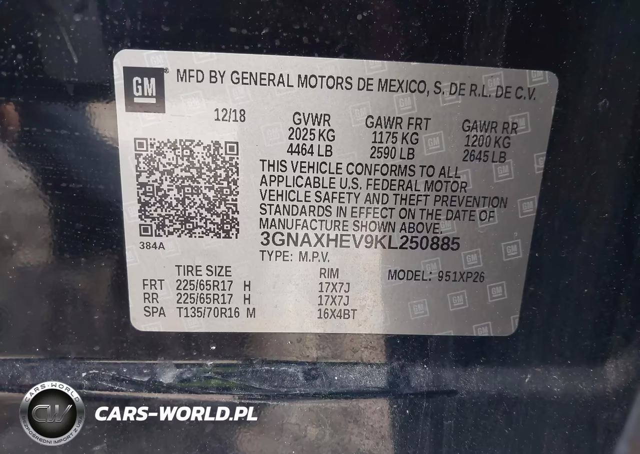 2019 Chevrolet Equinox Ls VIN:3GNAXHEV9KL250885 - 9