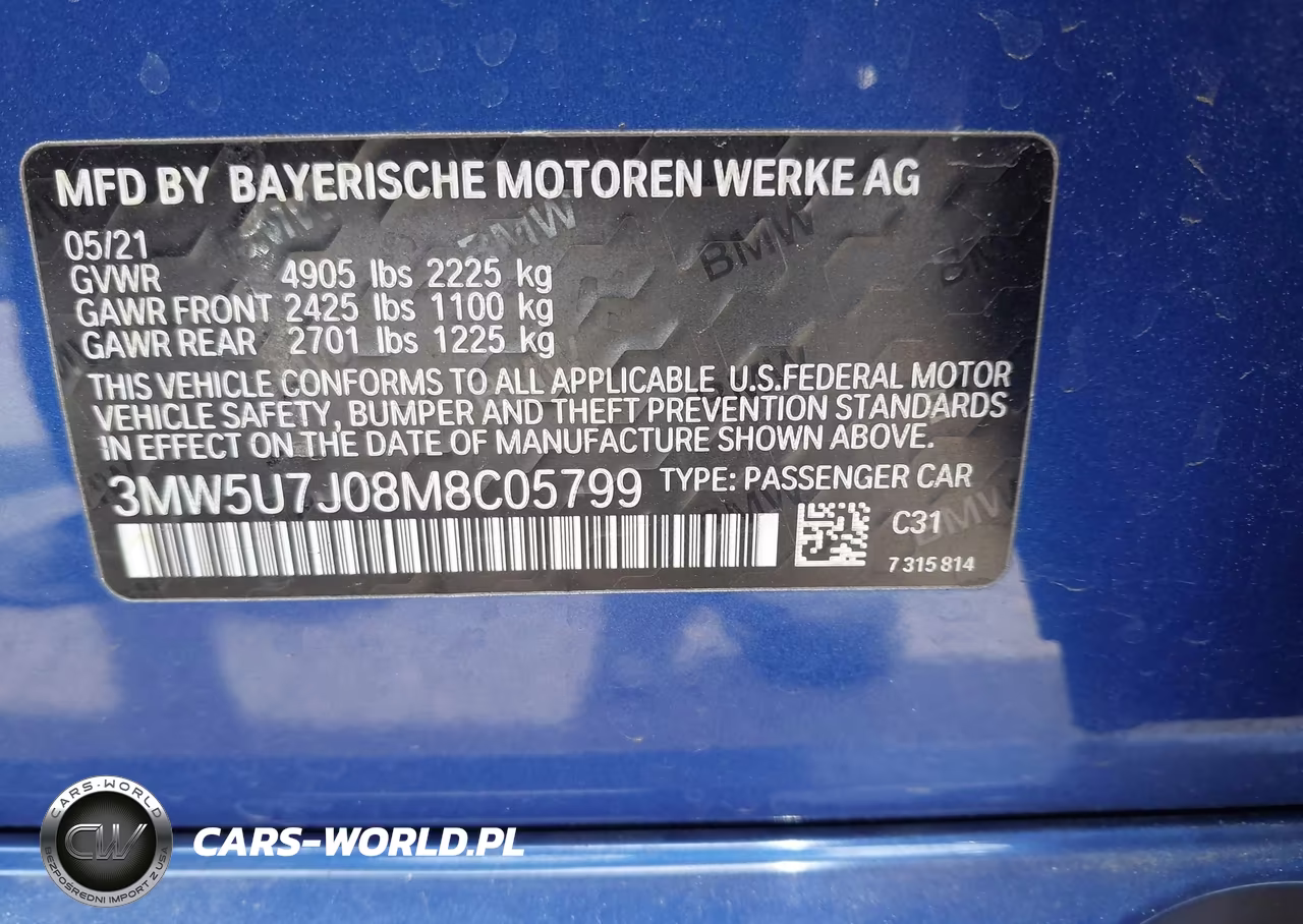 2021 BMW M340I VIN:3MW5U7J08M8C05799 - 9