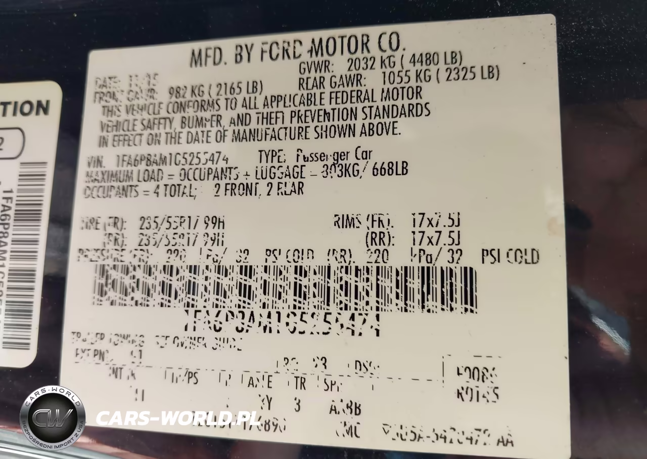 2016 Ford Mustang V6 VIN:1FA6P8AM1G5255474 - 9