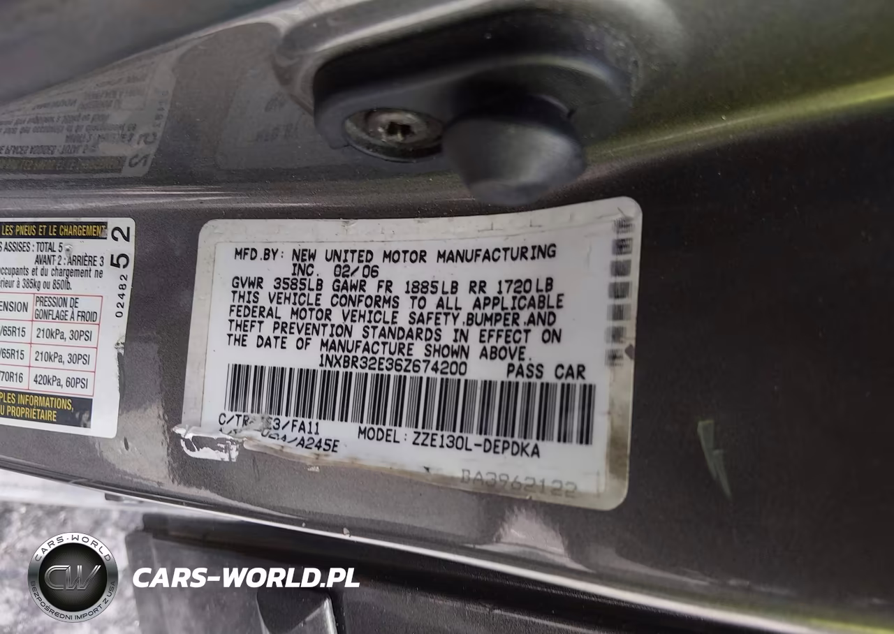 2006 Toyota Corolla Ce VIN:1NXBR32E36Z674200 - 9