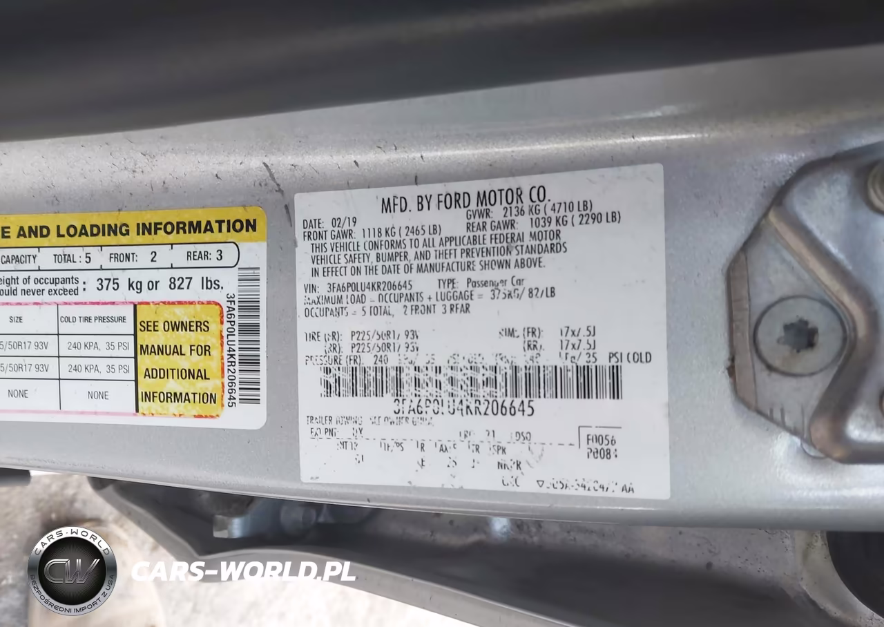 2019 Ford Fusion Hybrid Se VIN:3FA6P0LU4KR206645 - 9