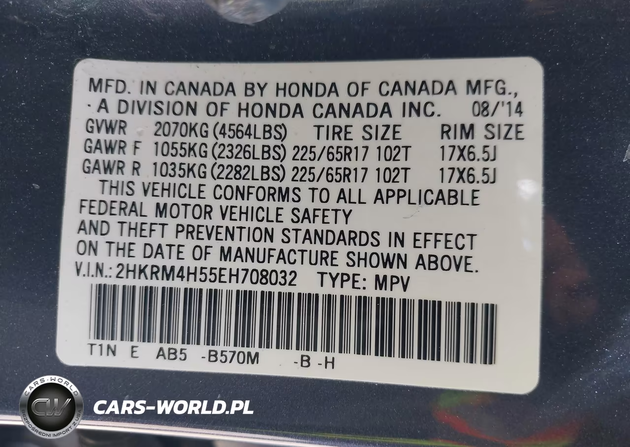 2014 Honda Cr-V Ex VIN:2HKRM4H55EH708032 - 9