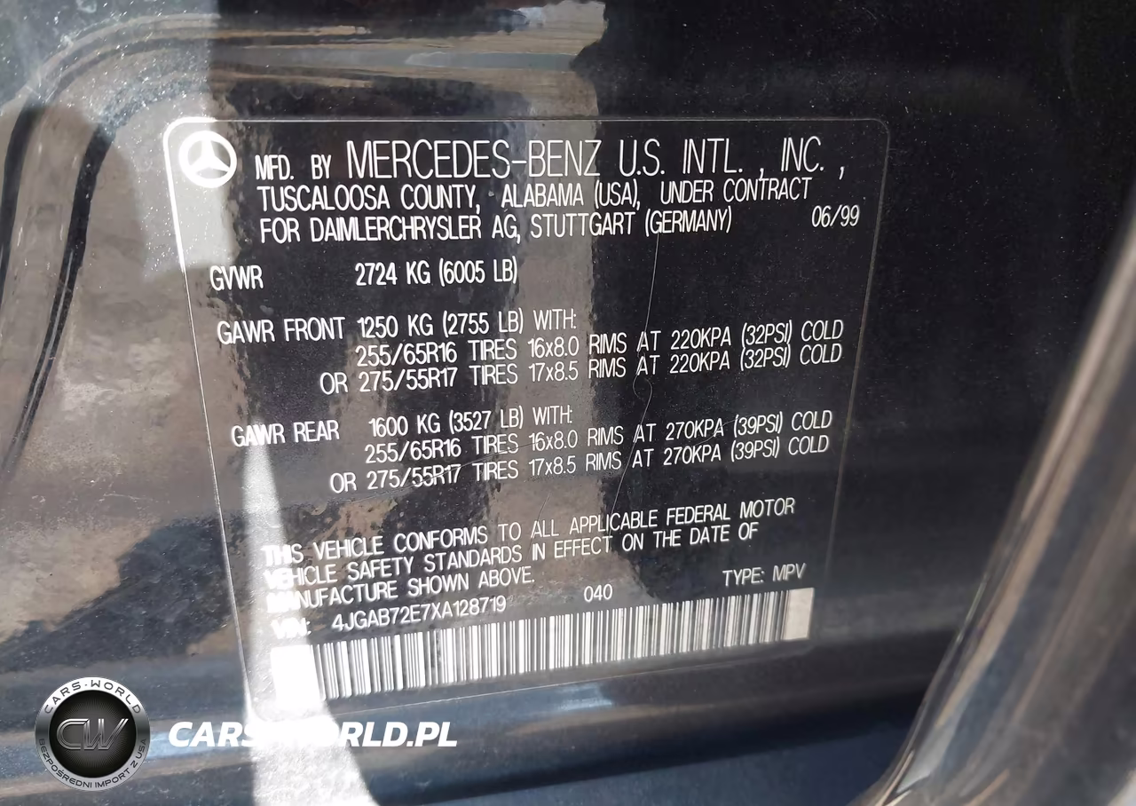 1999 Mercedes-Benz Ml 430 VIN:4JGAB72E7XA128719 - 9