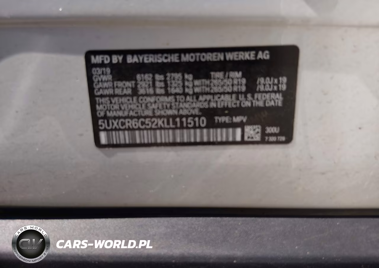 2019 BMW X5 xDrive40I VIN:5UXCR6C52KLL11510 - 9