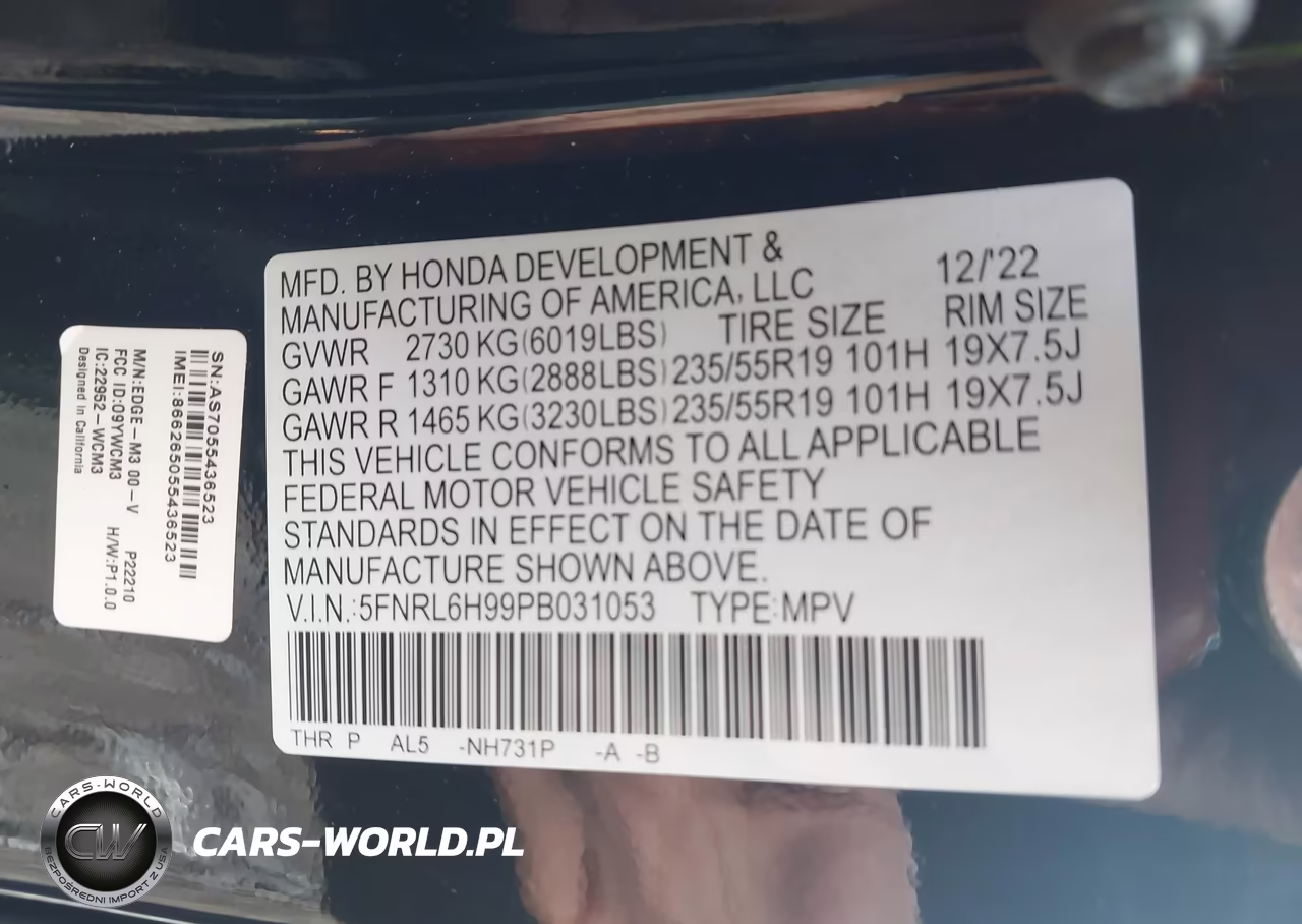 2023 Honda Odyssey Elite VIN:5FNRL6H99PB031053 - 9