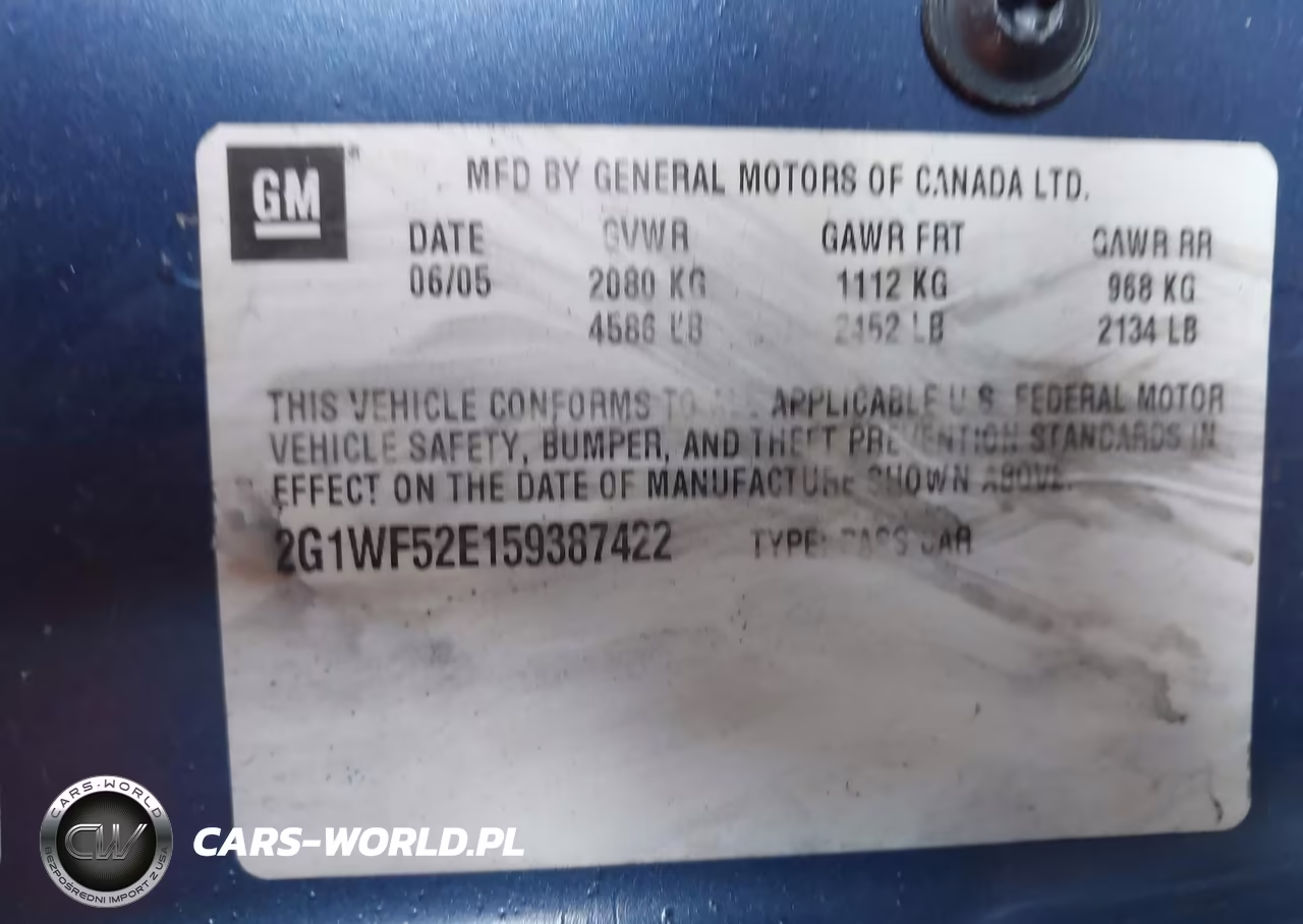 2005 Chevrolet Impala VIN:2G1WF52E159387422 - 9