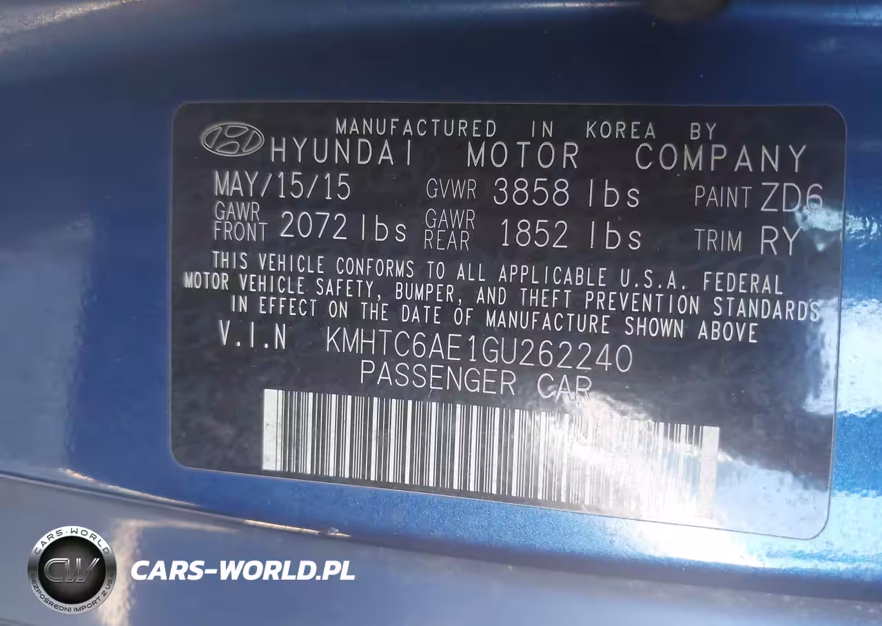 2016 Hyundai Veloster Turbo VIN:KMHTC6AE1GU262240 - 9