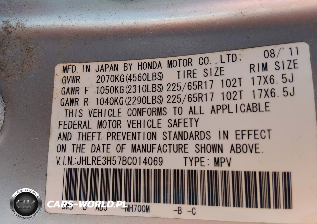 2011 Honda Cr-V Ex VIN:JHLRE3H57BC014069 - 9