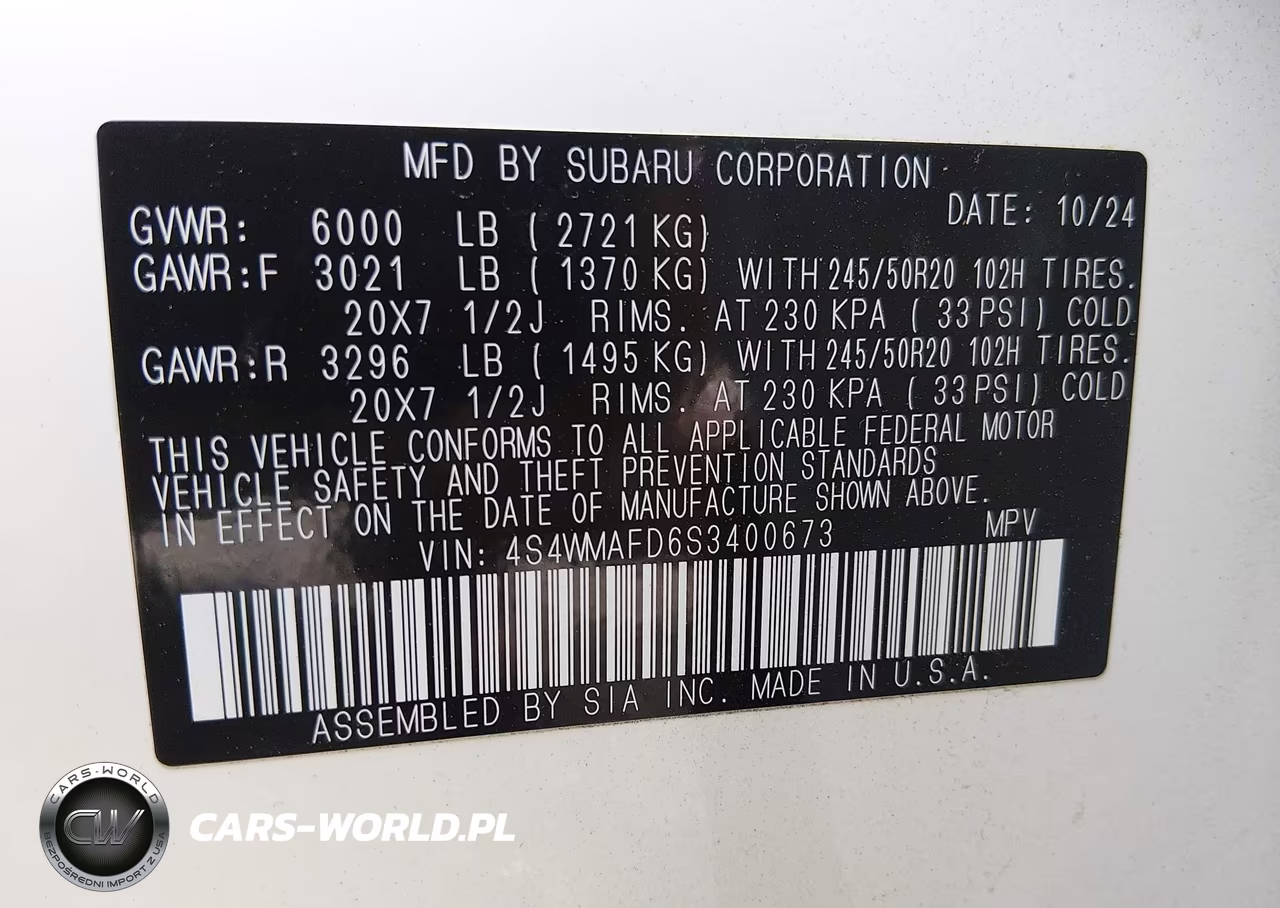 2025 Subaru Ascent Onyx Edition 7-Passenger VIN:4S4WMAFD6S3400673 - 9