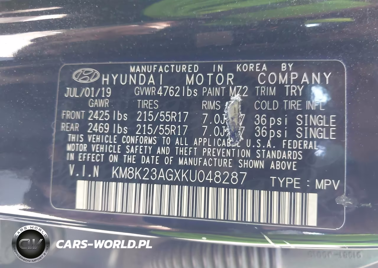 2019 Hyundai Kona Ev Sel VIN:KM8K23AGXKU048287 - 9