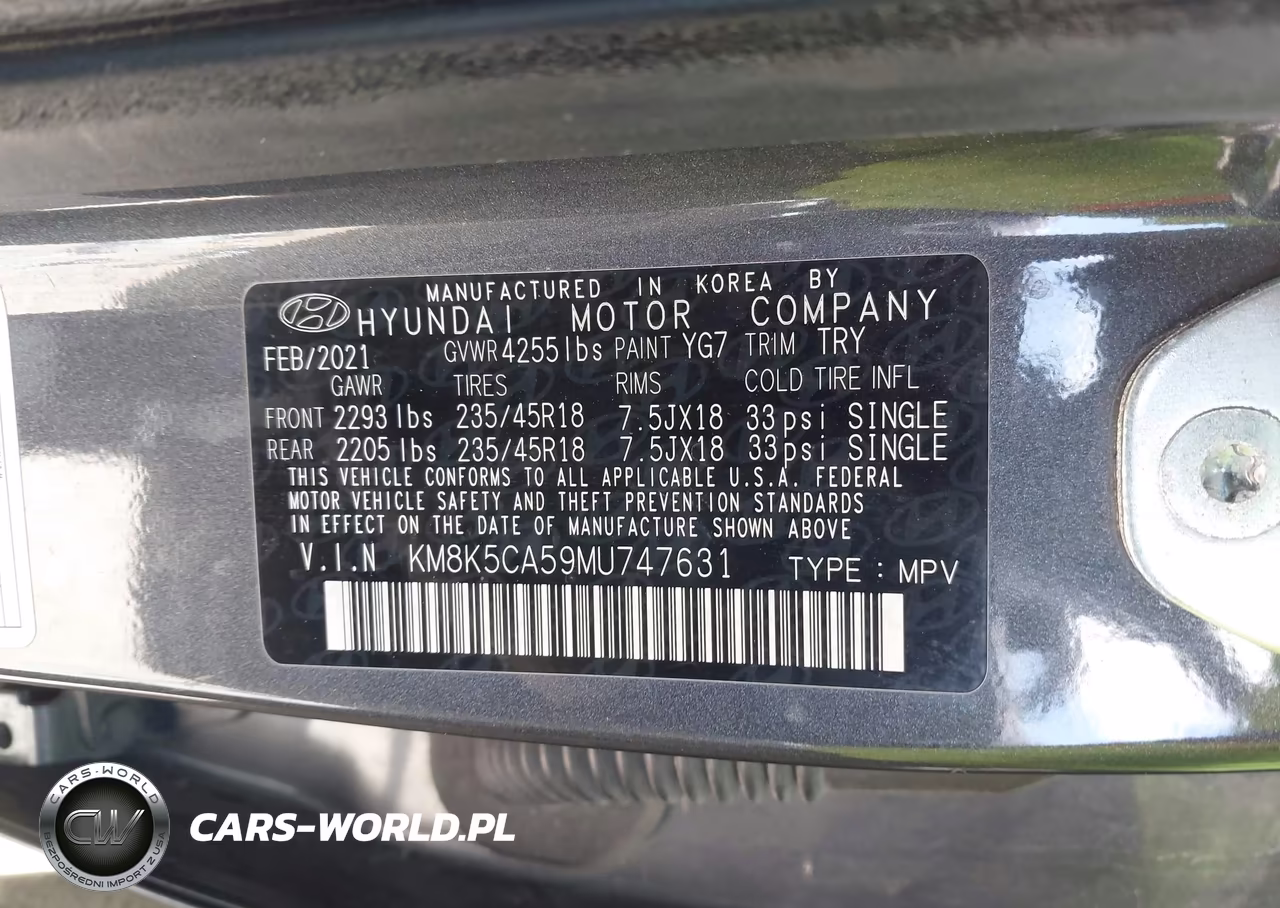 2021 Hyundai Kona Ultimate VIN:KM8K5CA59MU747631 - 9