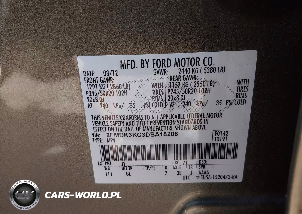 2013 Ford Edge Limited VIN:2FMDK3KC3DBA18206 - 9