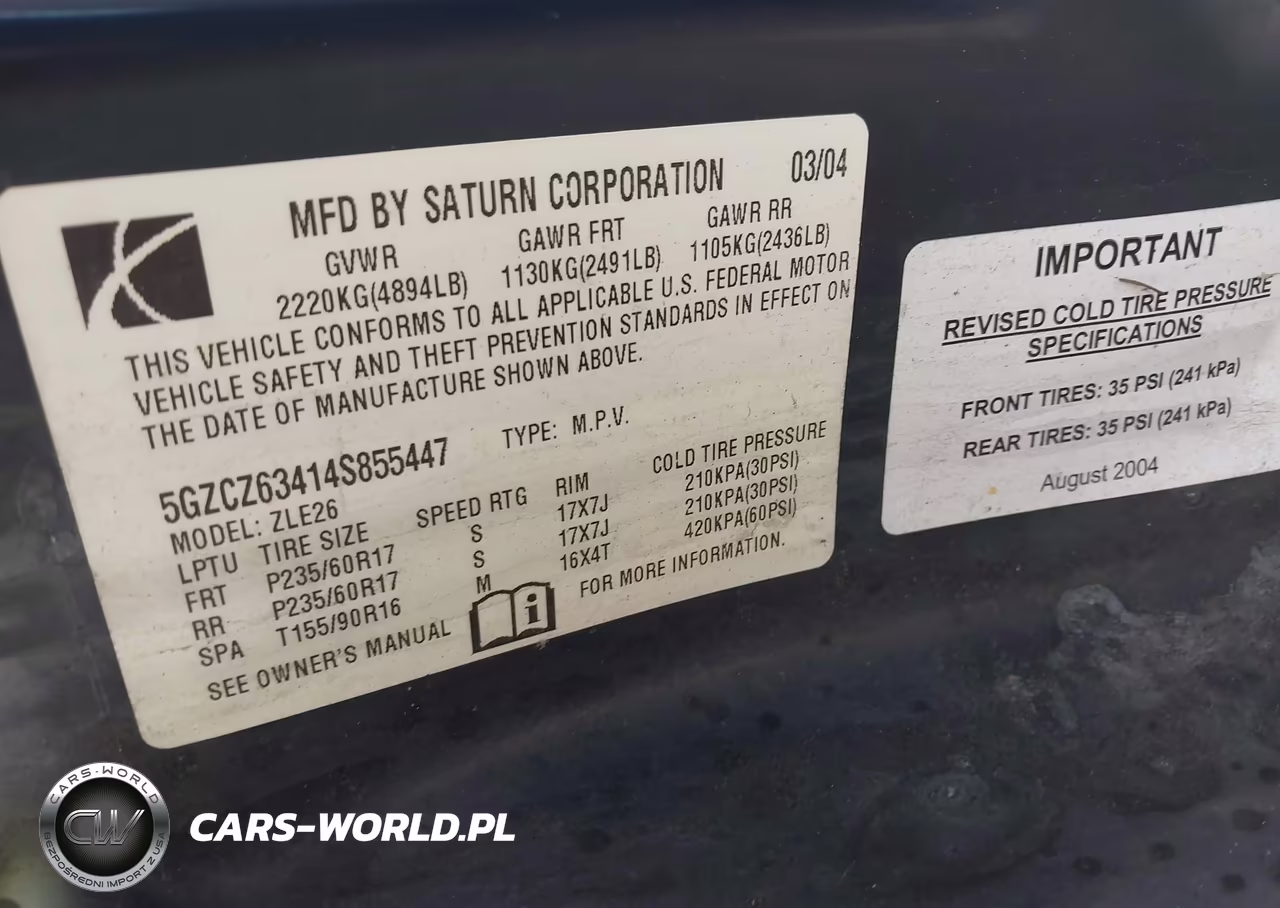 2004 Saturn Vue V6 VIN:5GZCZ63414S855447 - 9