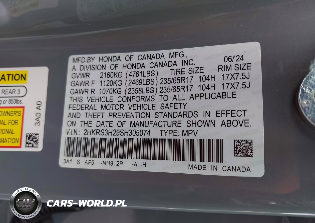 2025 Honda Cr-V Lx 2Wd VIN:2HKRS3H29SH305074 - 9