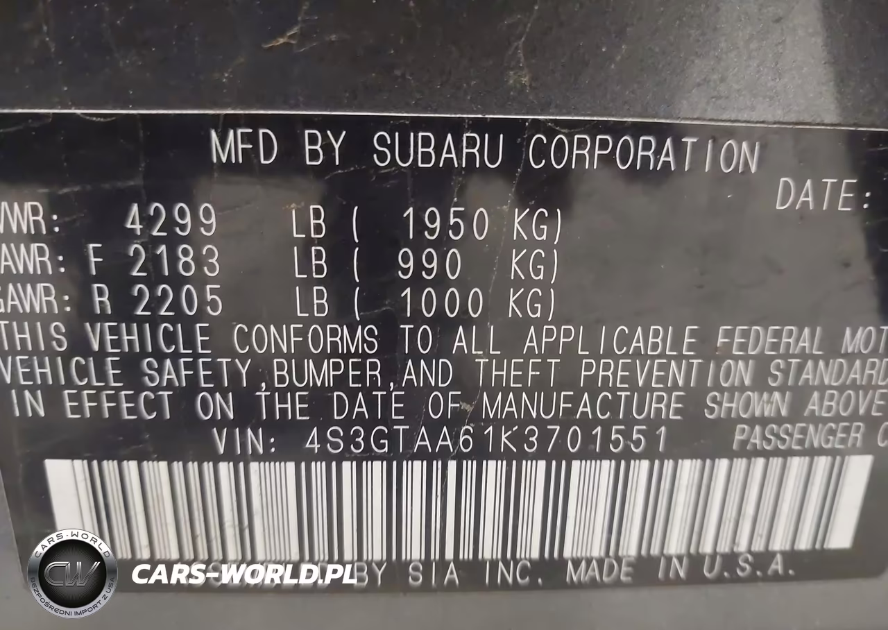 2019 Subaru Impreza 2.0I VIN:4S3GTAA61K3701551 - 9
