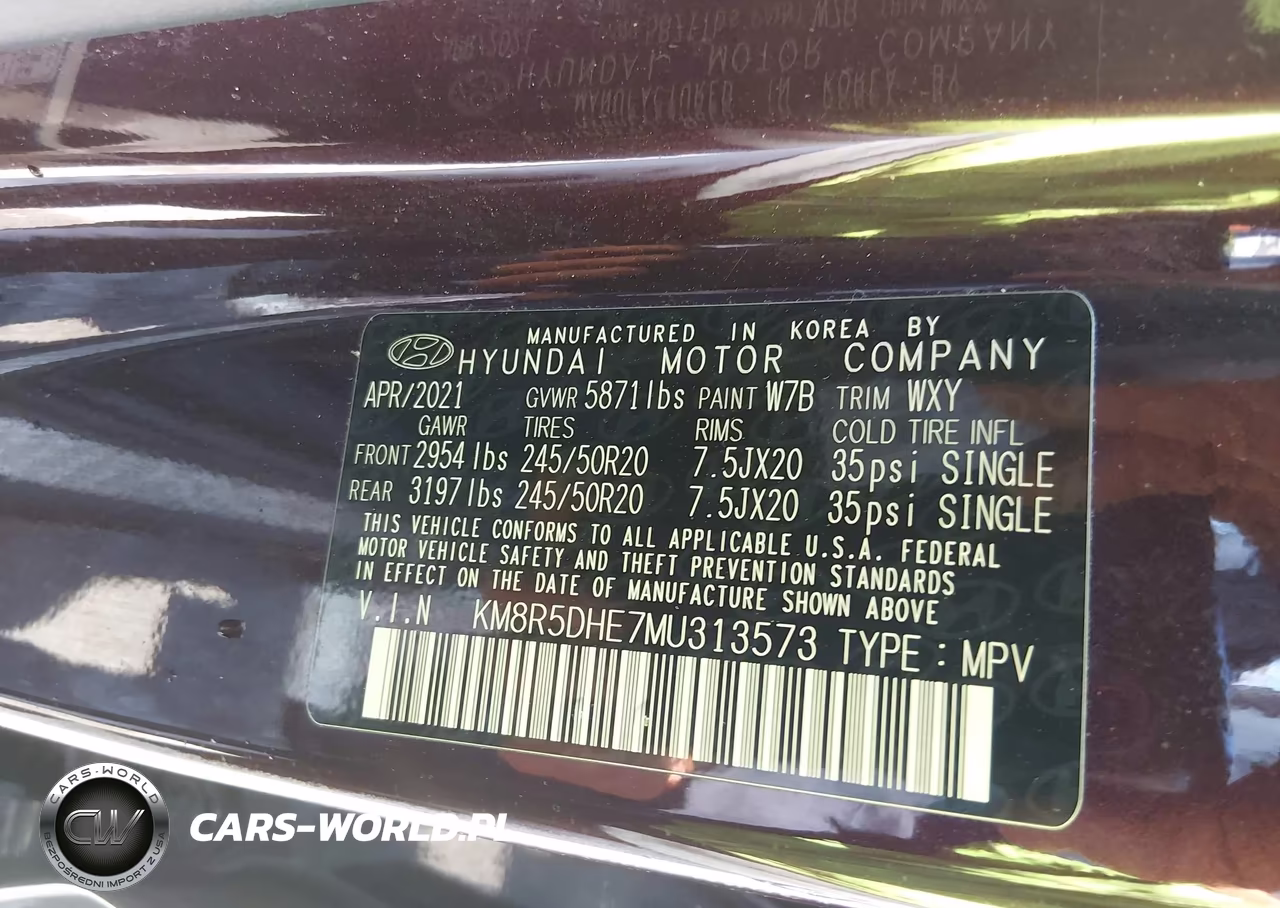 2021 Hyundai Palisade Limited VIN:KM8R5DHE7MU313573 - 9