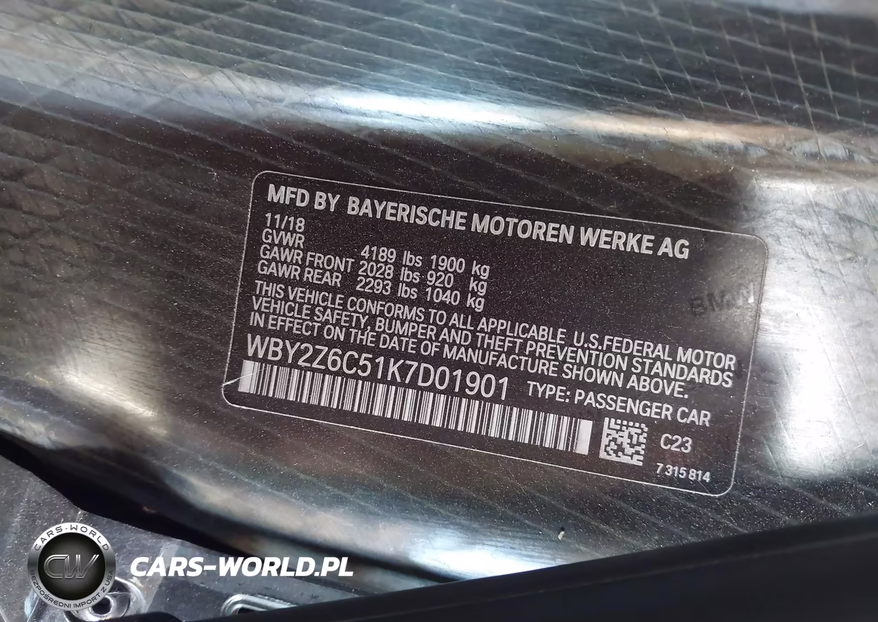 2019 BMW I8 VIN:WBY2Z6C51K7D01901 - 9