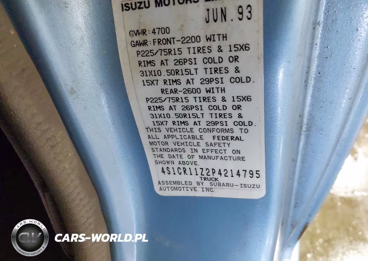 1993 Isuzu Conventional Short Wheelbase VIN:4S1CR11Z2P4214795 - 9