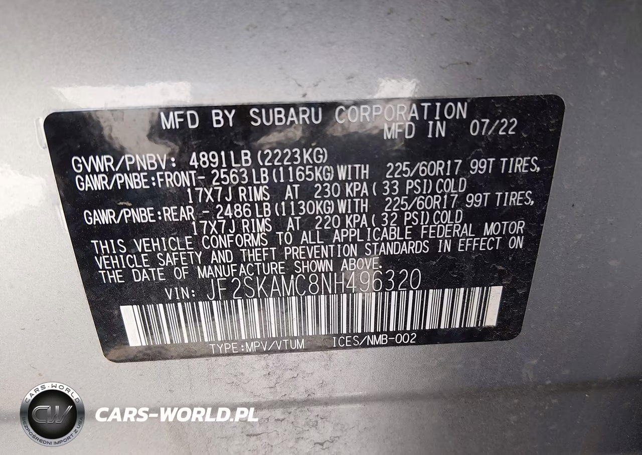 2022 Subaru Forester Wilderness VIN:JF2SKAMC8NH496320 - 9