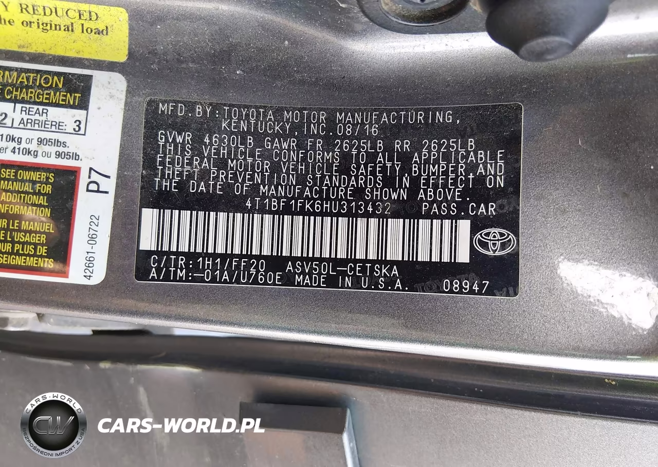 2017 Toyota Camry Se VIN:4T1BF1FK6HU313432 - 9