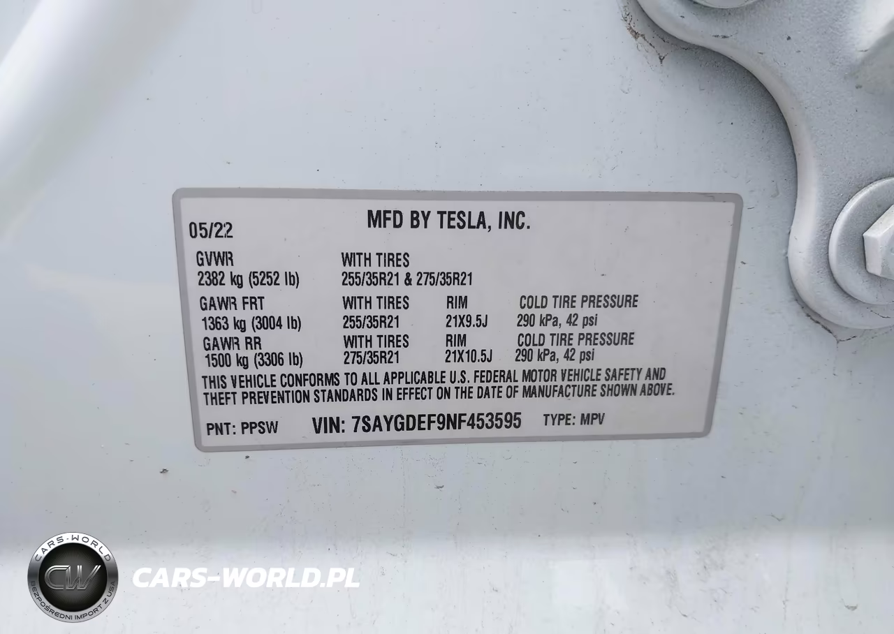 2022 Tesla Model Y Performance Dual Motor All-Wheel Drive VIN:7SAYGDEF9NF453595 - 9