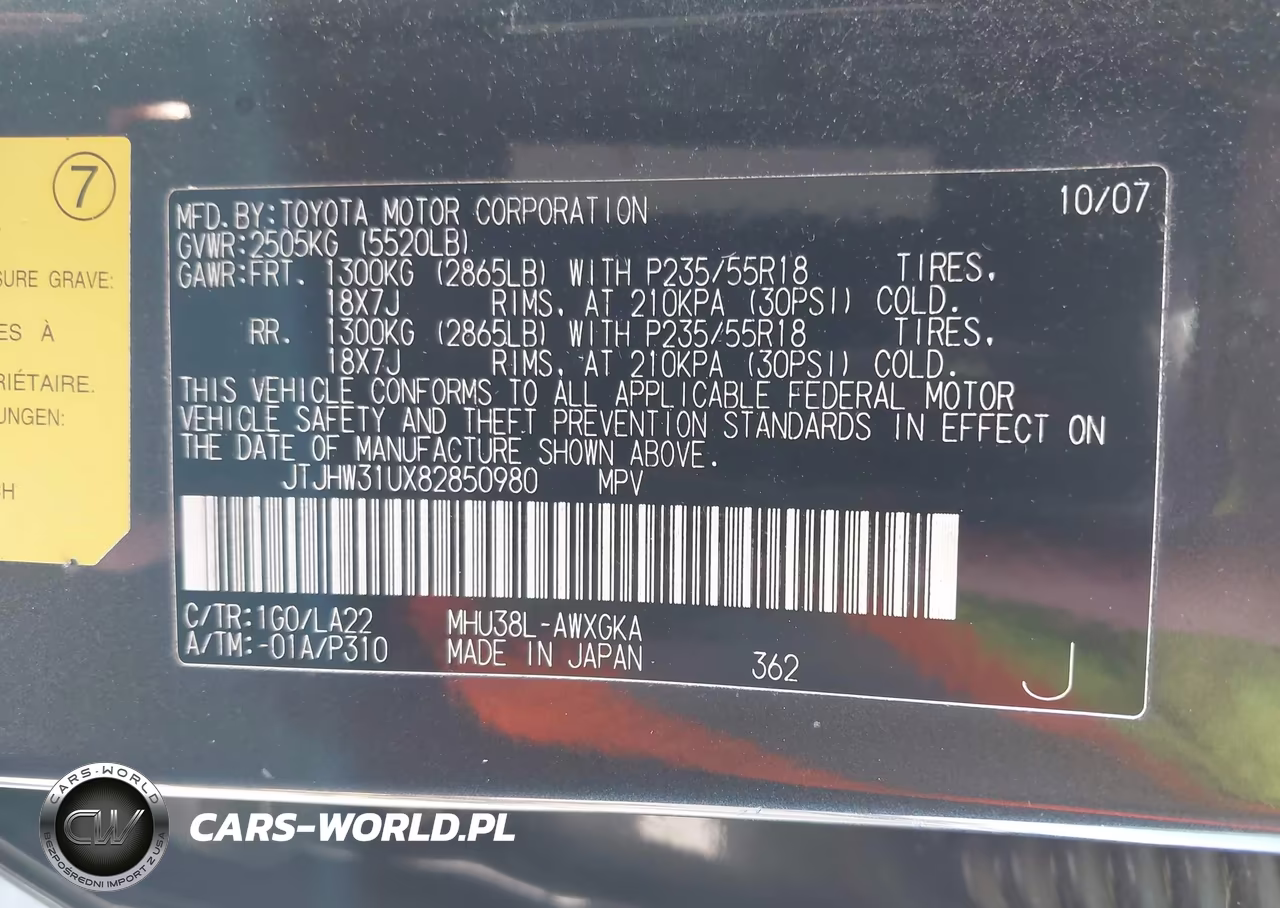 2008 Lexus Rx 400H VIN:JTJHW31UX82850980 - 9