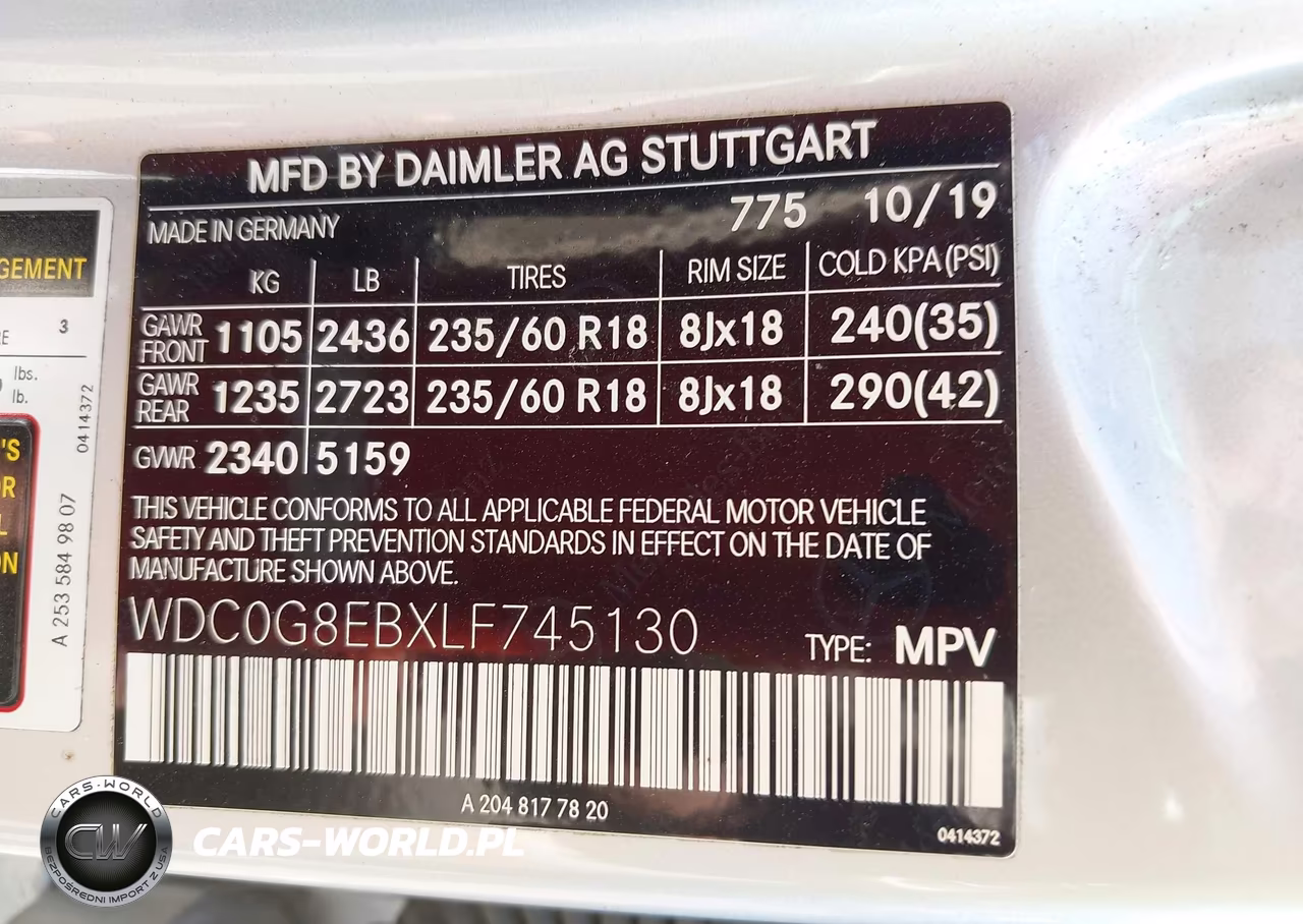 2020 Mercedes-Benz Glc 300 4Matic VIN:WDC0G8EBXLF745130 - 9