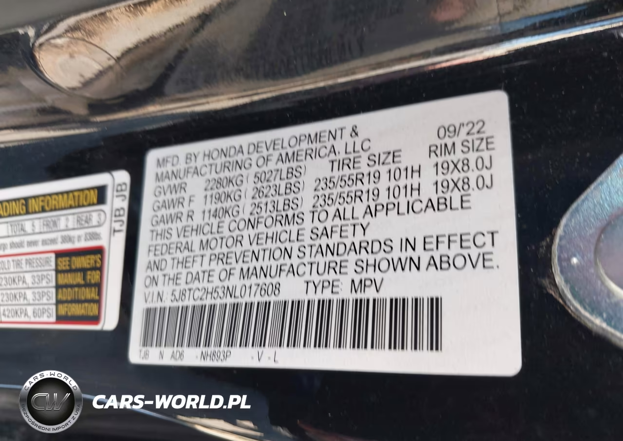 2022 Acura Rdx Technology Package VIN:5J8TC2H53NL017608 - 9