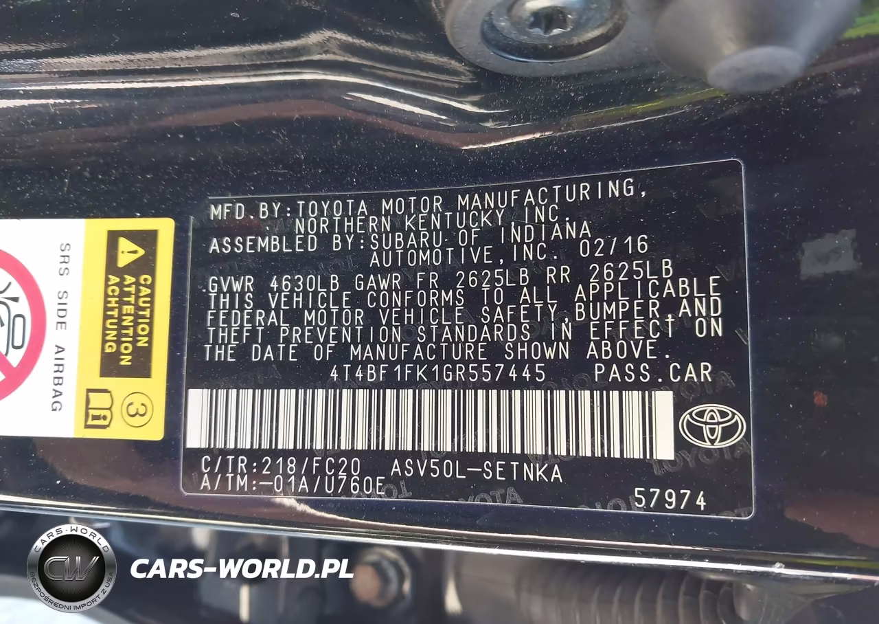 2016 Toyota Camry Le VIN:4T4BF1FK1GR557445 - 9