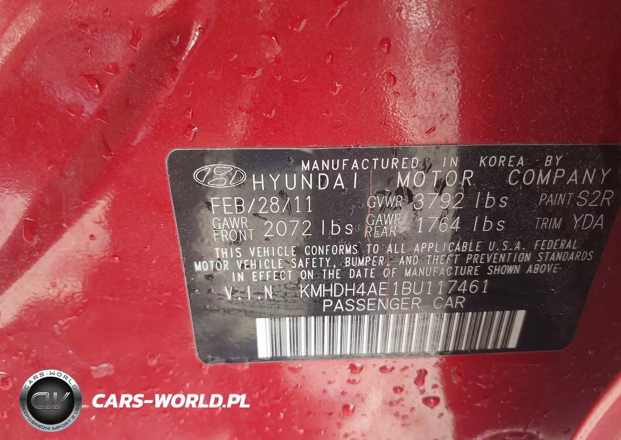 2011 Hyundai Elantra Gls (Ulsan Plant) VIN:KMHDH4AE1BU117461 - 9