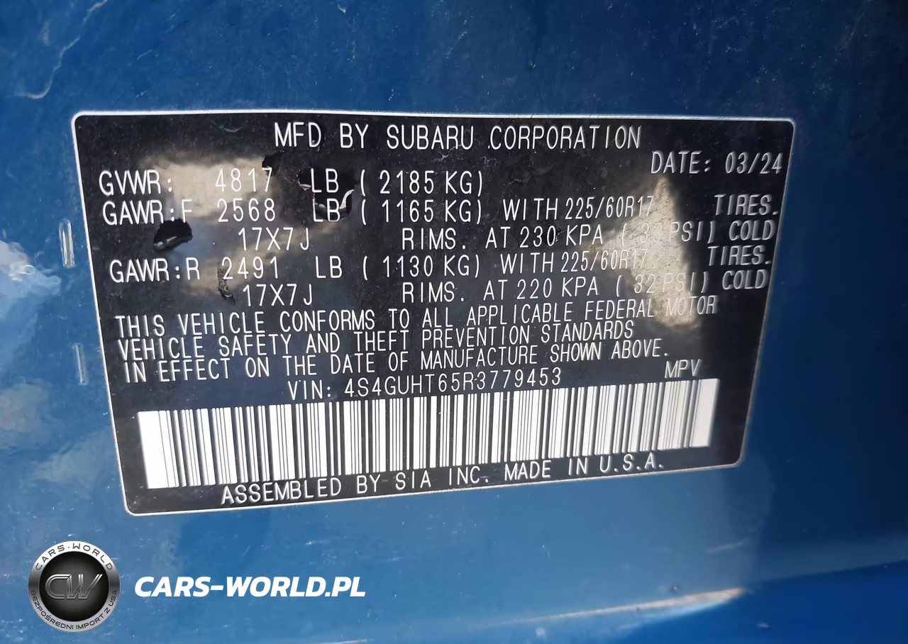 2024 Subaru Crosstrek Wilderness VIN:4S4GUHT65R3779453 - 9
