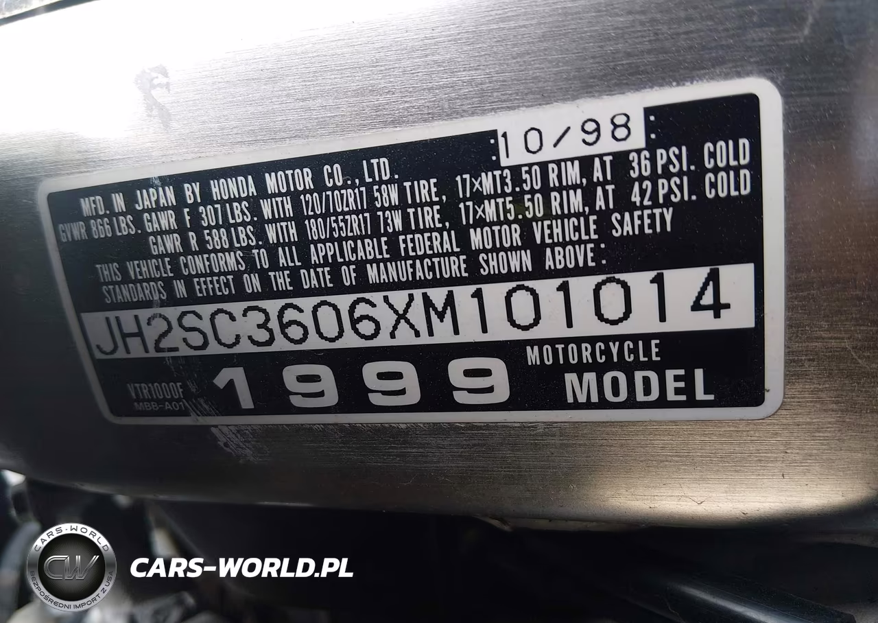1999 Honda Vtr1000 F VIN:JH2SC3606XM101014 - 10