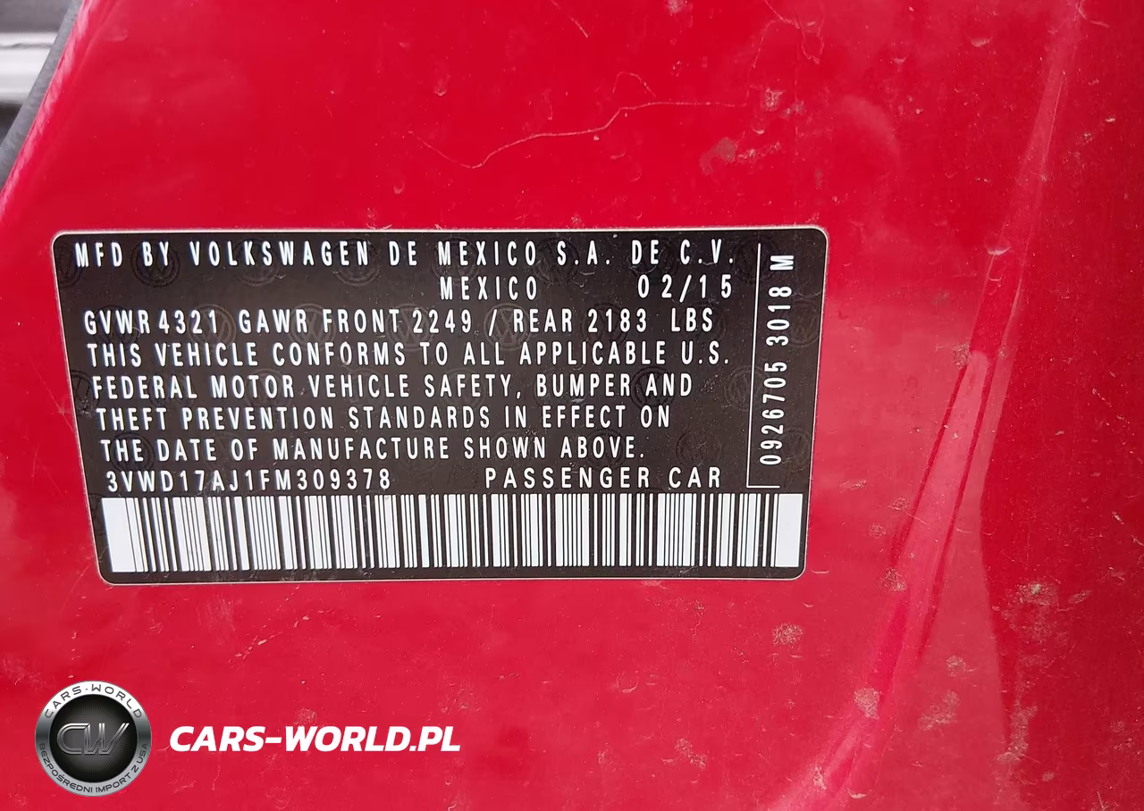 2015 Volkswagen Jetta 1.8T Se VIN:3VWD17AJ1FM309378 - 9