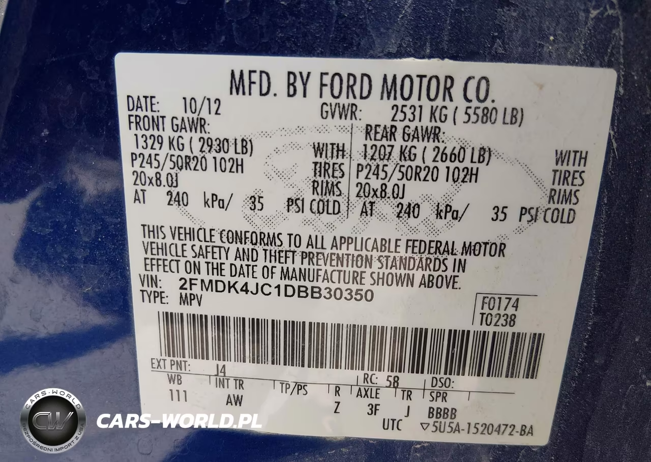 2013 Ford Edge Sel VIN:2FMDK4JC1DBB30350 - 9
