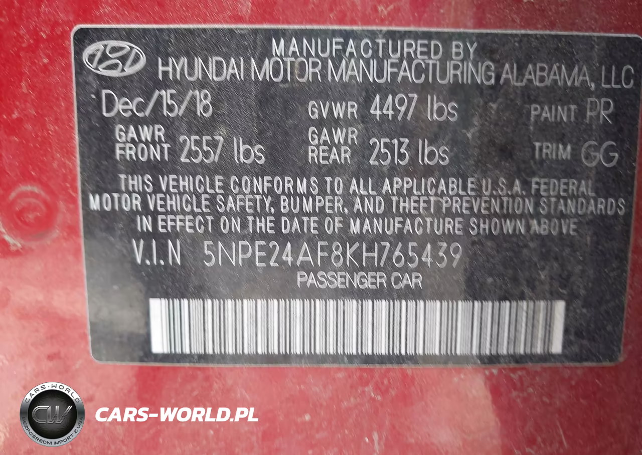 2019 Hyundai Sonata Se VIN:5NPE24AF8KH765439 - 9