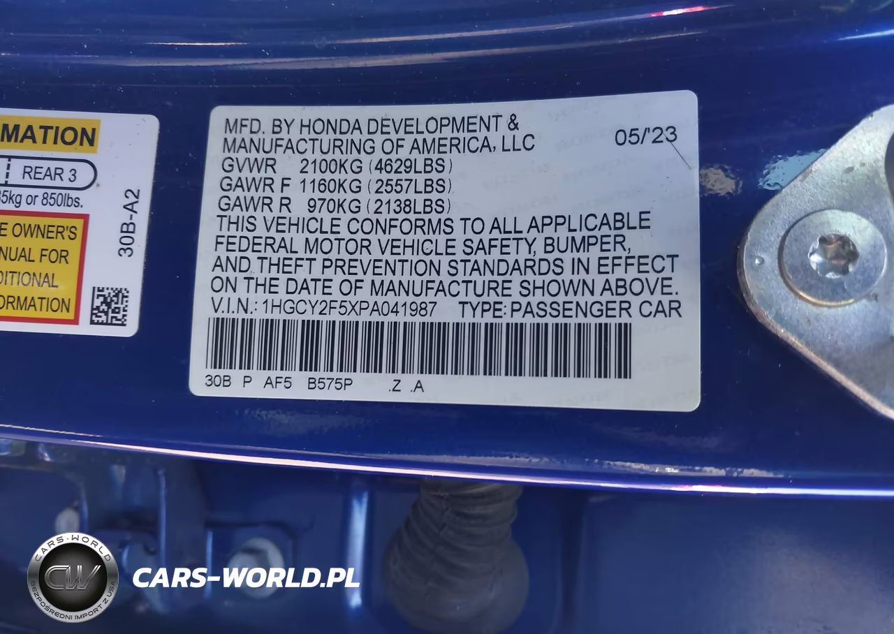 2023 Honda Accord Hybrid Sport VIN:1HGCY2F5XPA041987 - 9
