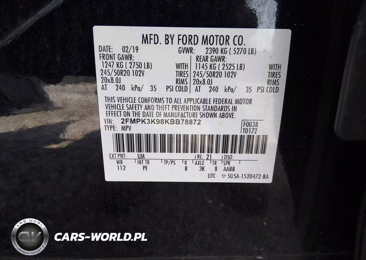 2019 Ford Edge Titanium VIN:2FMPK3K98KBB78872 - 9