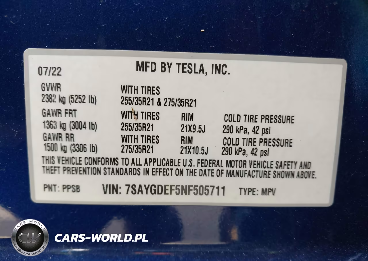2022 Tesla Model Y Performance Dual Motor All-Wheel Drive VIN:7SAYGDEF5NF505711 - 9